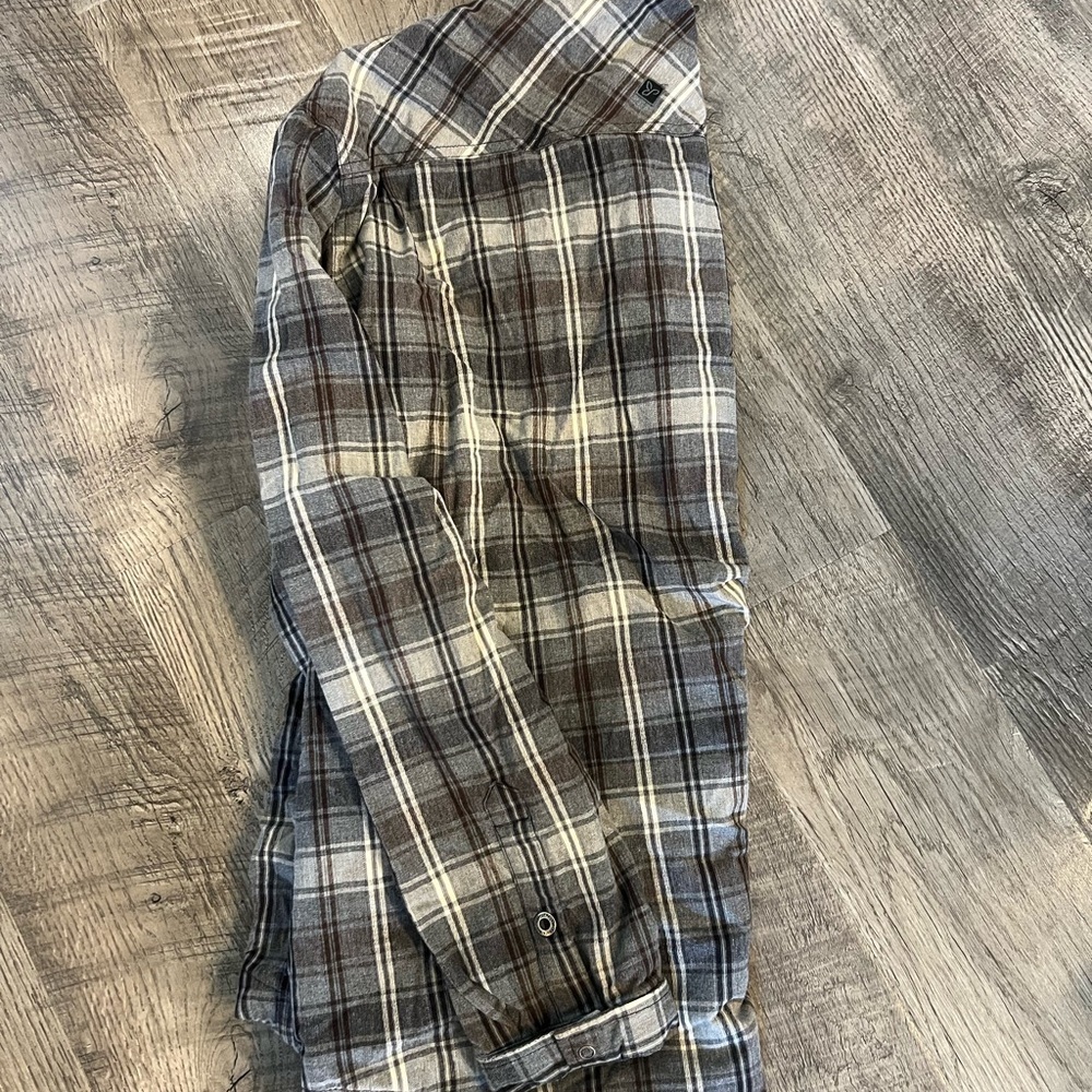 Prana Men's Gray and Brown Plaid Shirt - Picture 5 of 6